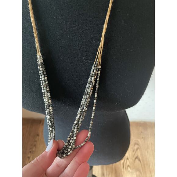 Silver Multi-Layer Metal Necklace - Picture 3 of 4